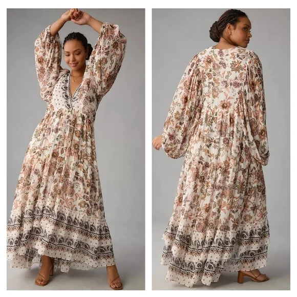 Anthropologie V-neck Long Sleeve Dress - Picture 2 of 16